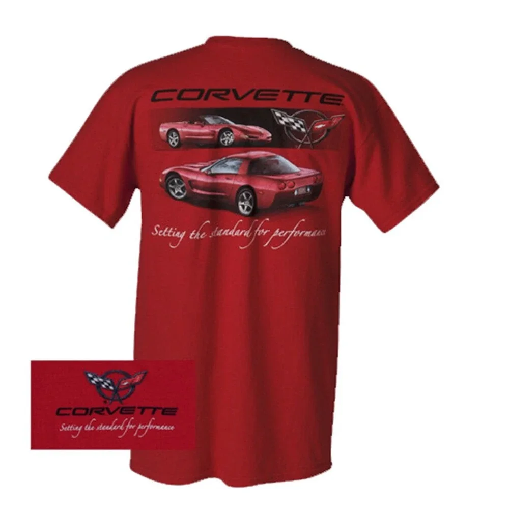 Corvette C5 Setting the Standard Mens SS T-shirt-Red-small